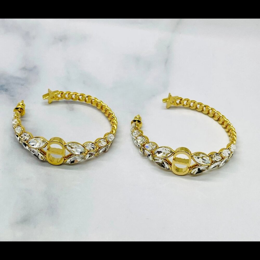 AUTHENTIC CHRISTIAN DIOR HOOP EARRINGS - Picture 3 of 6